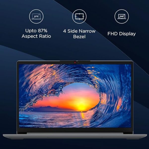 Lenovo IdeaPad 1 AMD Ryzen 5 5500U 15.6" (39.62cm) FHD Thin & Light Laptop (16GB/256GB SSD/Windows 11/Office 2021/HD Camera/1 Year ADP Free/Grey/1.6Kg), 82R400BGIN