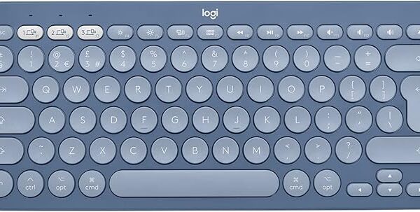 Logitech K380 Multi-Device Bluetooth for Mac Compatible with MacOS iOS iPadOS Italian QWERTY - Blue Computer Accessory
